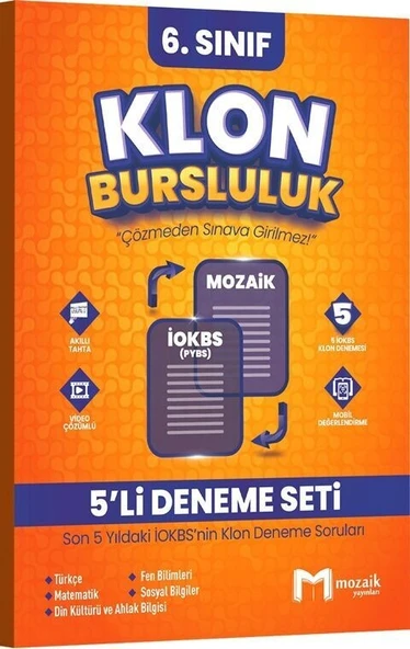 6. Sınıf Klon 5 li Deneme Seti Mozaik Yayınları ürün görseli 1
