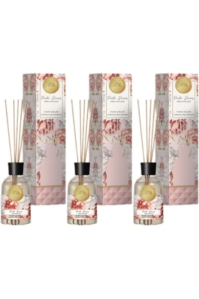 mabel marseille Mabel Marseılle Çubuklu Oda Parfümü 100ML Pudra Düşleri (3 Lü Set) ürün görseli 1