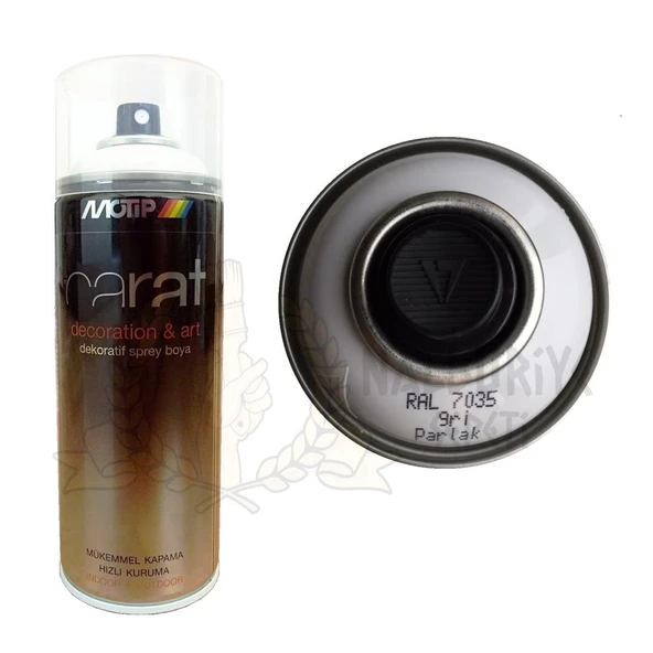 Motip Carat Akrilik Sprey Boya GRİ PARLAK 400 ml - RAL7035 ürün görseli 1