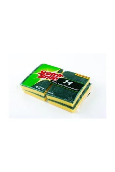Scotch Brite 74 Genel Amaçlı Bulaşık Süngeri 4 Adet Sarı ürün görseli 1