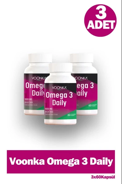 Voonka Omega 3 Daily 60 Yumuşak Kapsül 3 Adet ürün görseli 1