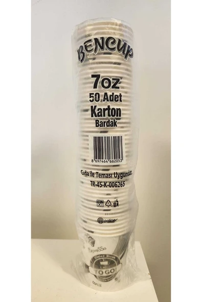 BENCUP Karton Bardak 7 Oz 50 - Resim 2