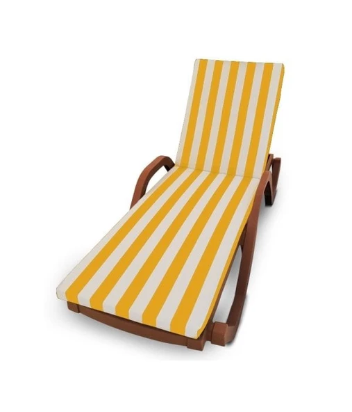 Delüks Şezlong Minderi Sarı/Beyaz 180-55-5 Cm ürün görseli 1
