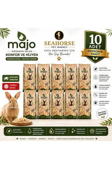 Tavşan Hamster Ginepig Ve Kemirgen Tozsuz Çam Talaşı 10 Adet 15lt Sıkıştırılmış Paket ürün görseli 1