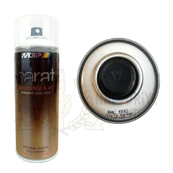 Motip Carat Akrilik Sprey Boya KIRIK BEYAZ PARLAK 400 ml - RAL1013 ürün görseli 1