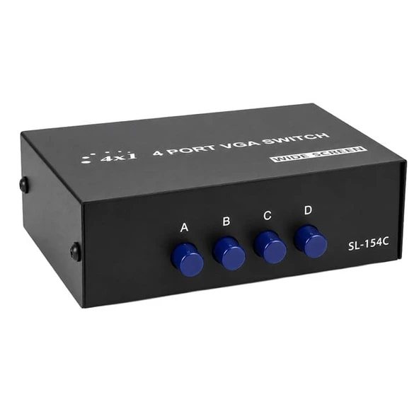 Powermaster PM-20014 4 Port VGA Switch Manuel Geçiş Kutusu ürün görseli 1