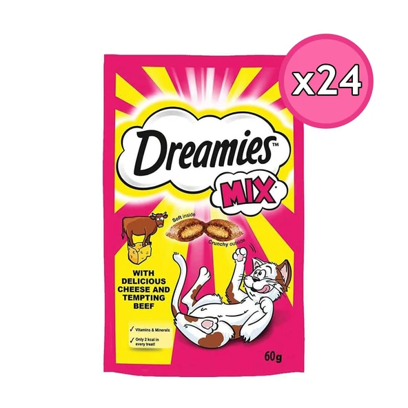Dreamies Mix Sığır Etli ve Peynirli Yetişkin Kedi Ödül Maması 60 Gr 24 Adet ürün görseli 1