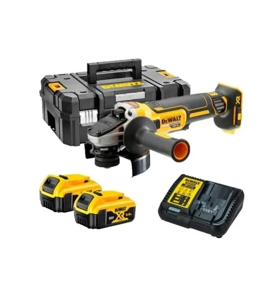 Dewalt DCG405P2 18V 5.0 Ah Li-ion 125 mm Kömürsüz Çift Akülü Avuç Taşlama ürün görseli 1