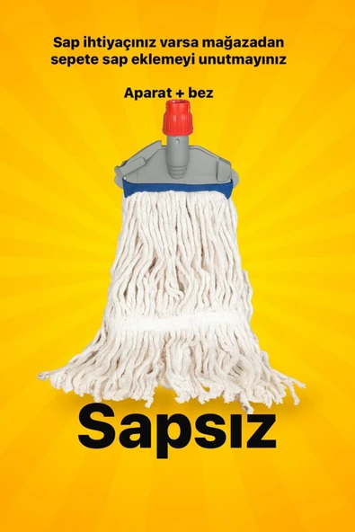 Üçtem Plastik Islak Mop Paspas Takımı Metal Sap YOKTUR-ıslak Mop-ıslak Mop Aparatı ürün görseli 1
