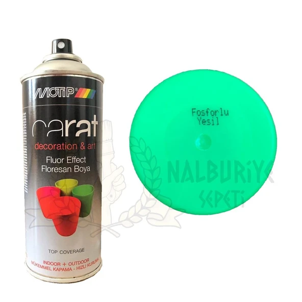 Motip Carat Akrilik Sprey Boya FLORESAN FOSFORLU YEŞİL 400 ml ürün görseli 1