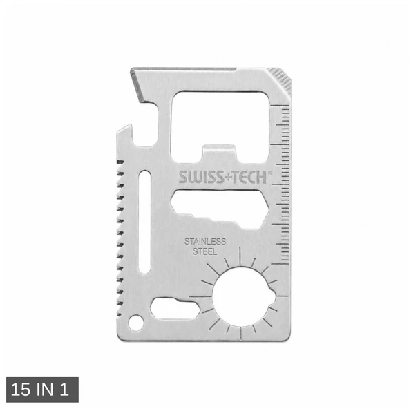 Multi Fonksiyonel Kredi Kartı Çakı - Swiss+Tech - 15 IN 1 - ST33309 ürün görseli 1