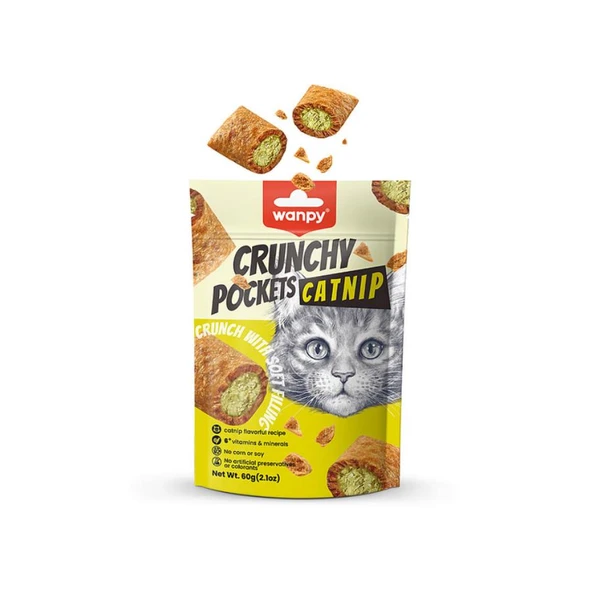 Wanpy Crunch Catnip ve Tavuklu Kedi Ödül Maması 60 Gr ürün görseli 1