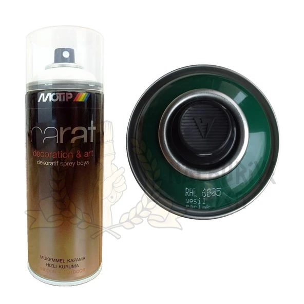 Motip Carat Akrilik Sprey Boya YEŞİL PARLAK 400 ml - RAL6005 ürün görseli 1