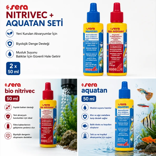 Tatlı Su Akvaryum Başlangıç Bakım Sera 2 li set  2x50ml - Resim 4