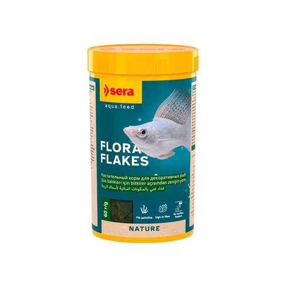 Sera Flora Flakes Süs Balığı Yemi 250 Ml 60 Gr ürün görseli 1