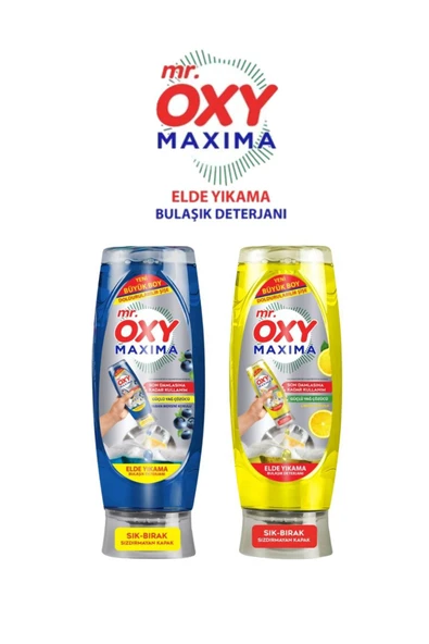 MR.OXY Mr. Oxy Maxima Elde Bulaşık Deterjanı Yeni Büyük Boy 2x650 ML ürün görseli 1
