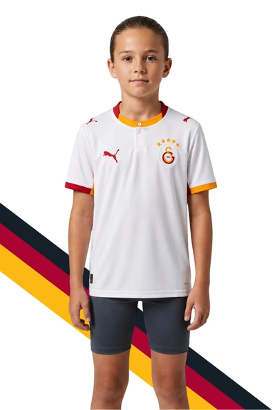 GS FRM 046 785005 GALATASARAY ORJİNAL LİSANSLI PUMA 2026/2027 ALTERNATİF BEYAZ ÇOCUK  FORMA ürün görseli 1