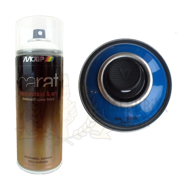Motip Carat Akrilik Sprey Boya MAVİ PARLAK 400 ml - RAL5010 ürün görseli 1