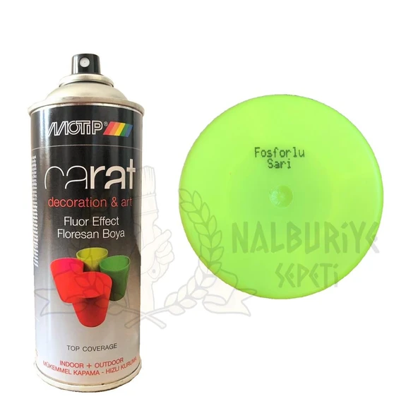 Motip Carat Akrilik Sprey Boya FLORESAN FOSFORLU SARI 400 ml ürün görseli 1