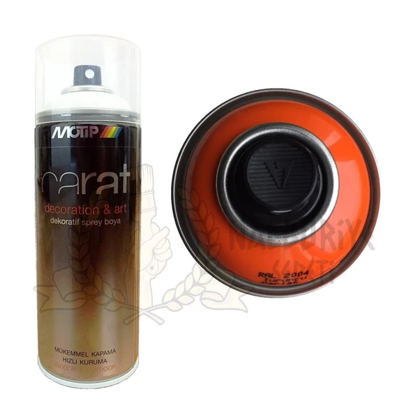 Motip Carat Akrilik Sprey Boya TURUNCU PARLAK 400 ml - RAL2004 ürün görseli 1