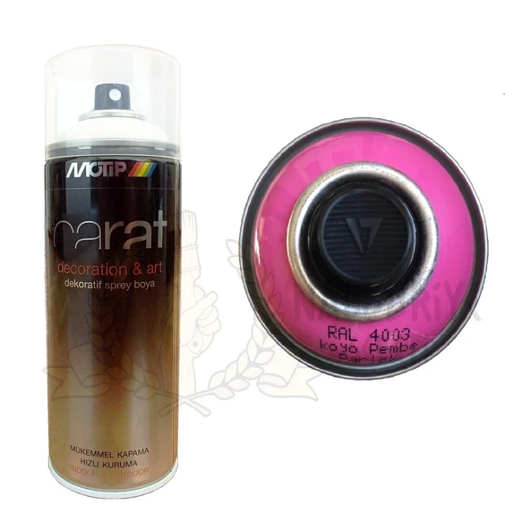 Motip Carat Akrilik Sprey Boya KOYU PEMBE PARLAK 400 ml - RAL4003 ürün görseli 1