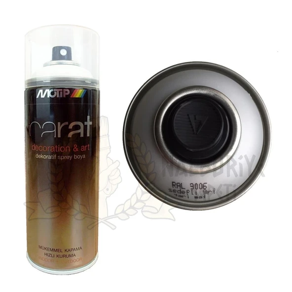 Motip Carat Akrilik Sprey Boya SEDEFLİ GRİ YARI MAT 400 ml - RAL9006 ürün görseli 1