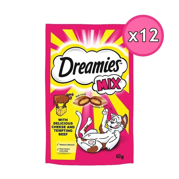 Dreamies Mix Sığır Etli ve Peynirli Yetişkin Kedi Ödül Maması 60 Gr 12 Adet ürün görseli 1