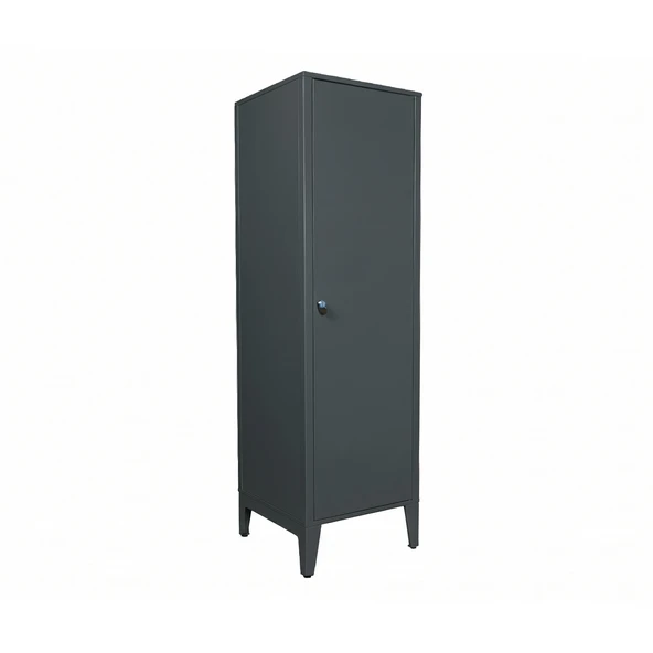 Alfafonet Ziglat Serisi Kilitli Metal Home Office Dolabı Metal Kapaklı Antrasit Gri 450x1500x450 mm ürün görseli 1