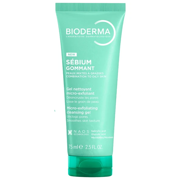 Bioderma Sebium Exfoliating Gel - Siyah Nokta ve Gözenek Karşıtı Peeling Temizleme Jeli 75 ml ürün görseli 1