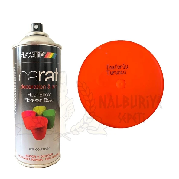 Motip Carat Akrilik Sprey Boya FLORESAN FOSFORLU TURUNCU 400 ml ürün görseli 1