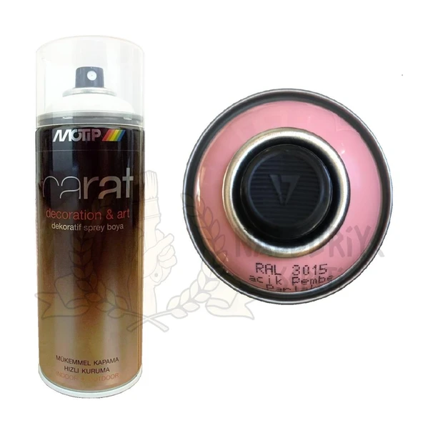Motip Carat Akrilik Sprey Boya AÇIK PEMBE PARLAK 400 ml - RAL3015 ürün görseli 1