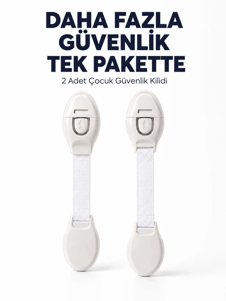 2 Adet Güçlü Yapışkanlı Çocuk Güvenlik Kilidi ürün görseli 1