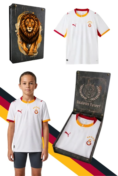 GS FRM 046 785005 GALATASARAY ORJİNAL LİSANSLI PUMA 2026/2027 ALTERNATİF BEYAZ ÇOCUK  FORMA  UV HEDİYE KUTU ürün görseli 1