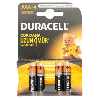 DURACELL Aaa İnce Kalem Pil 4Lü (4'li Paket) ürün görseli 1