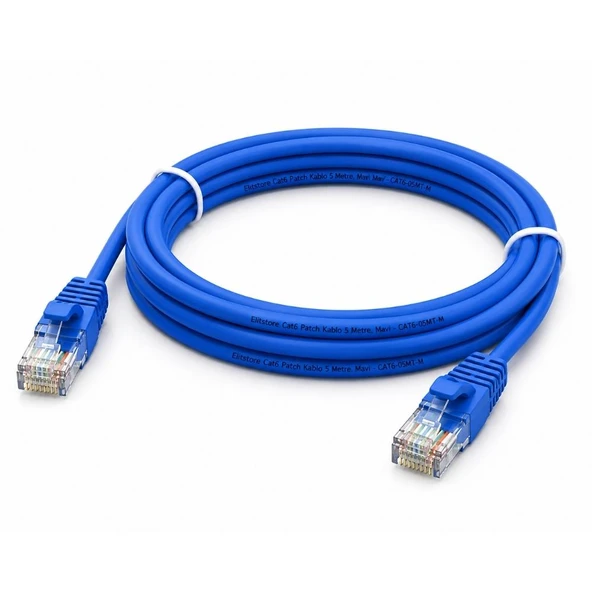 Elitstore Cat6 Patch Kablo 1 Metre, Mavi - CAT6-01MT-M - Resim 2