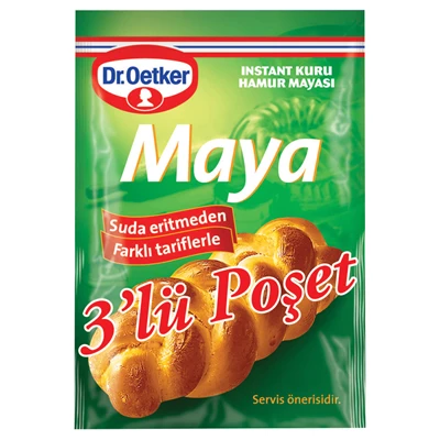 Dr. Oetker Kuru Maya 3Lü 30G (8'li Paket) ürün görseli 1