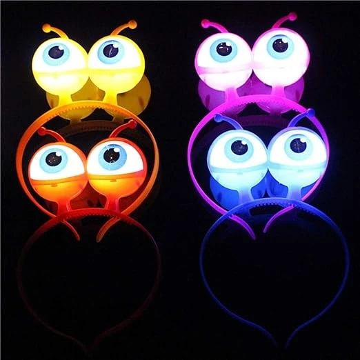 Rengarenk 3 Farklı Fonksiyonda Yanan Led Işıklı Uzaylı Göz Taç 1 Adet 18x12 cm ürün görseli 1