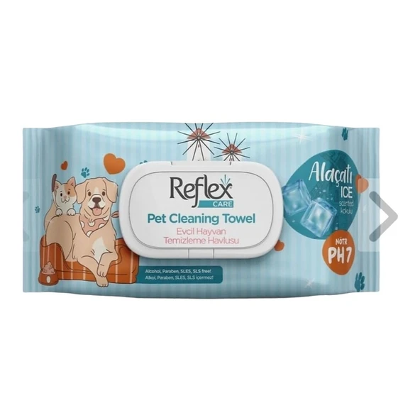 Reflex Plus Reflex Plus Care Alacatı Ice Kokulu Evcil Hayvan Temizleme Havlusu 50'li ürün görseli 1