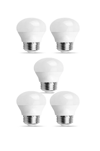 Rutter RT-1090 7W Led Ampul E27 Mini Top Beyaz-6500K 5 Adet Minik Avize Lambası ürün görseli 1