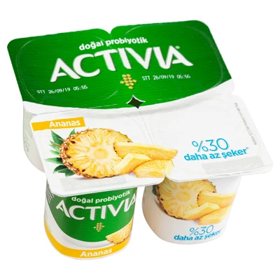 ACTIVIA Probiyotik Yoğurt 4Lü 100G Ananas (6'li Paket) ürün görseli 1