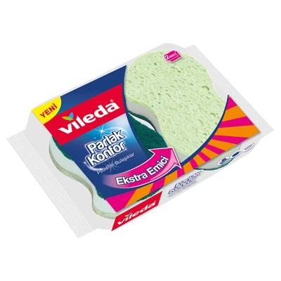 vileda Parlak Konfor Sünger 2Li Oluklu (4'li Paket) ürün görseli 1