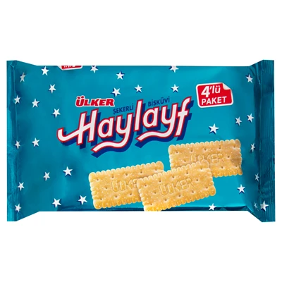 ÜLKER Haylayf Bisküvi 4 X 61,2 G Şekerli (8'li Paket) ürün görseli 1