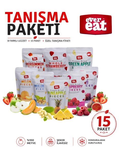 Evereat 15'li Tanışma Paketi Freeze Dry Meyve Cipsi Seti - Popüler Karışık Çıtır Atıştırmalık ürün görseli 1