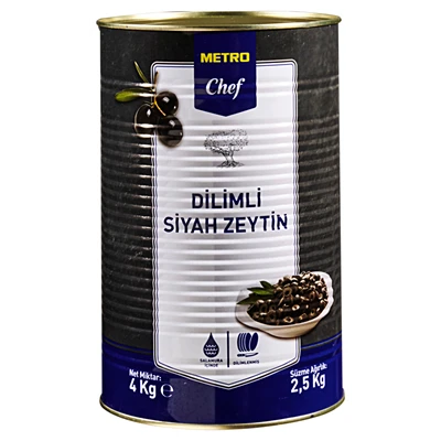 METRO Chef Dilimli Zeytin 4 Kg Siyah (5'li Paket) ürün görseli 1
