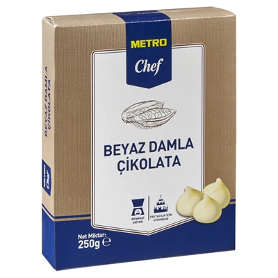 METRO Chef Damla Çikolata 250 G Beyaz (6'li Paket) ürün görseli 1