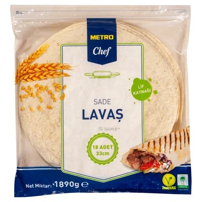 METRO Chef Lavaş 33Cm 18Li Sade (3'li Paket) ürün görseli 1