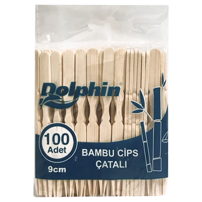 Dolphin Bambu Cips Çatalı 100 Adet Bambu (8'li Paket) ürün görseli 1