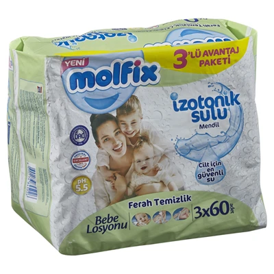 molfix İzotonik Islak Havlu 3*60Lı (5'li Paket) ürün görseli 1