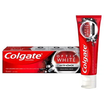 Colgate Optıc Whıte Diş Macunu 75 Ml Aktif Kömür (6'li Paket) ürün görseli 1