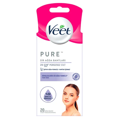 Veet Yüz Ağda Bandı 20Li Pure (4'li Paket) ürün görseli 1